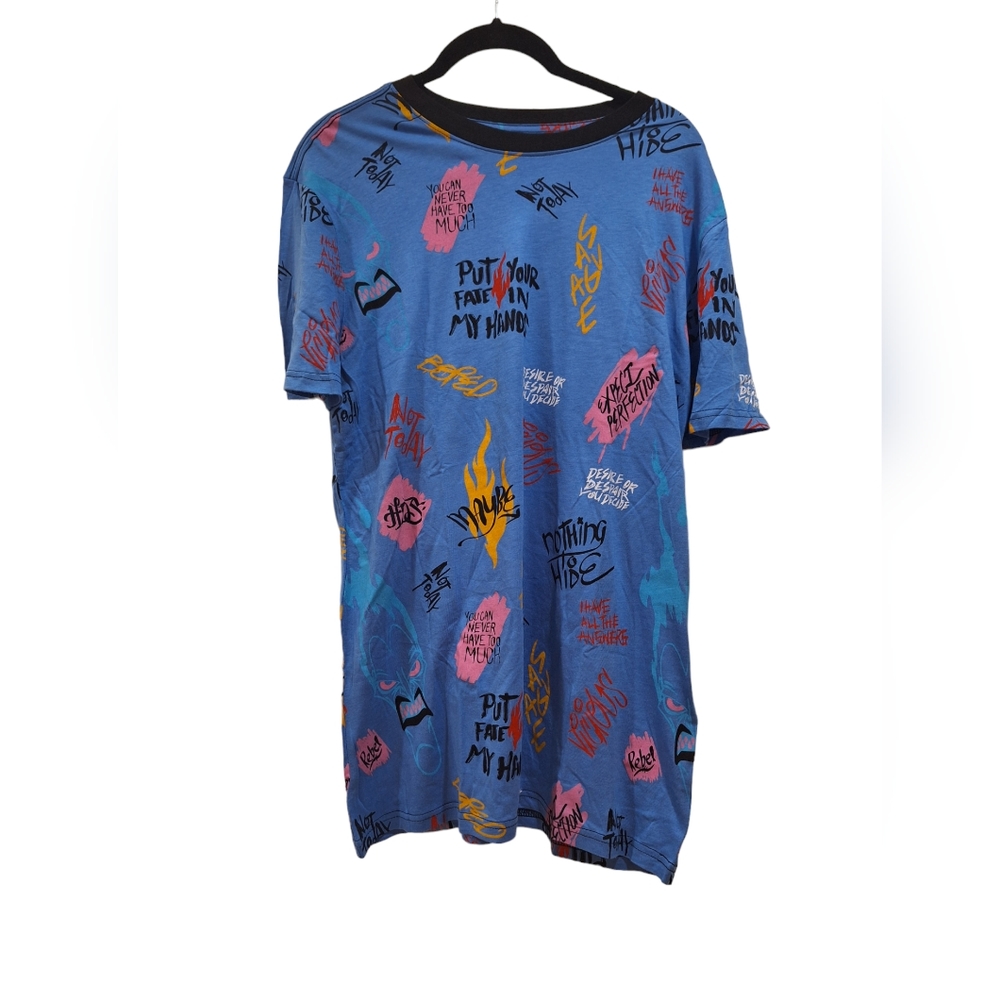 Disney Parks Villains HADES Phrases Blue Graphic T-Shirt Adult Size Small NEW